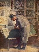 Honore  Daumier Der Kupferstich-Liebhaber painting